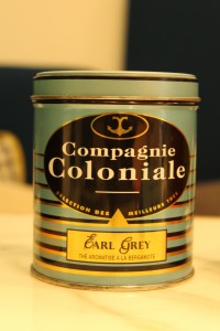 Boîte de thé Earl Grey de la Compagnie Coloniale de la fin du 20e siècle.